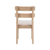 Natural Wood Slatted Back Dining Chairs, Set of 2