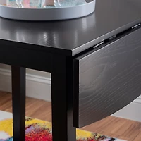 Black Wood Drop Leaf Dining Table