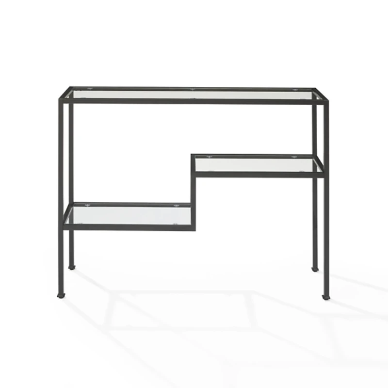 Matte Black Multi Level Console Table