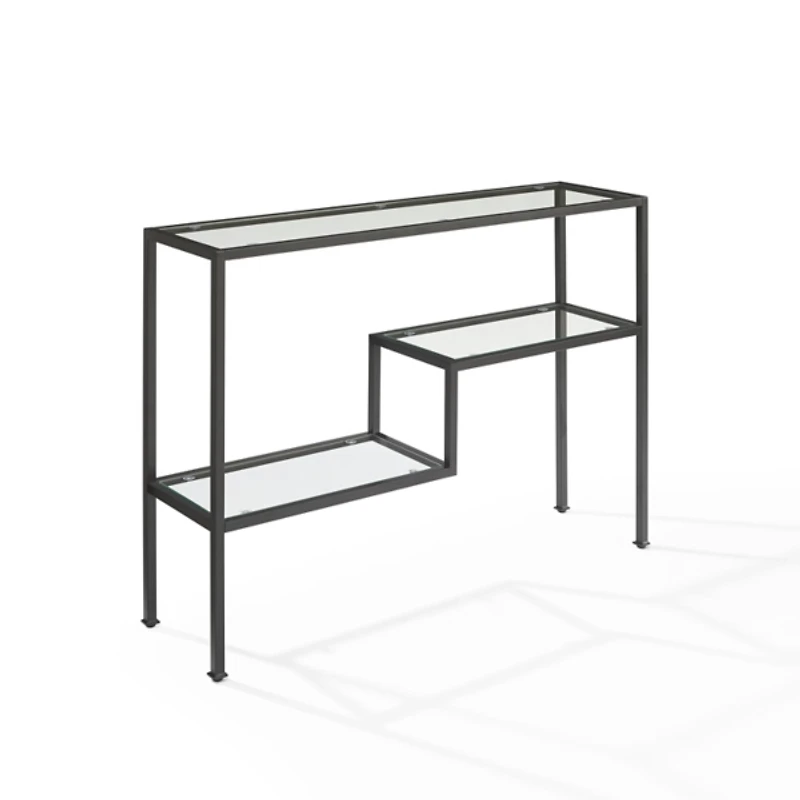 Matte Black Multi Level Console Table