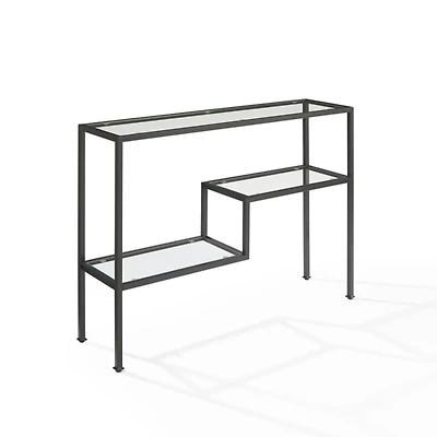 Matte Black Multi Level Console Table
