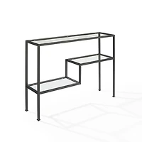 Matte Black Multi Level Console Table