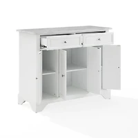 Gia All White Marble Kitchen Island