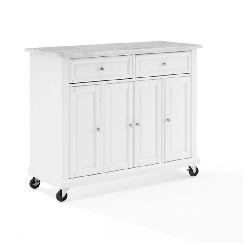 Gia All White Marble Kitchen Island