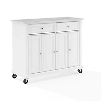 Gia All White Marble Kitchen Island
