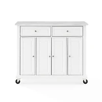 Gia All White Marble Kitchen Island
