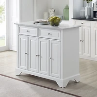 Gia All White Marble Kitchen Island