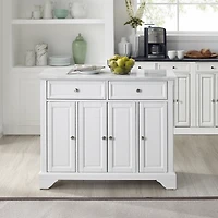 Gia All White Marble Kitchen Island
