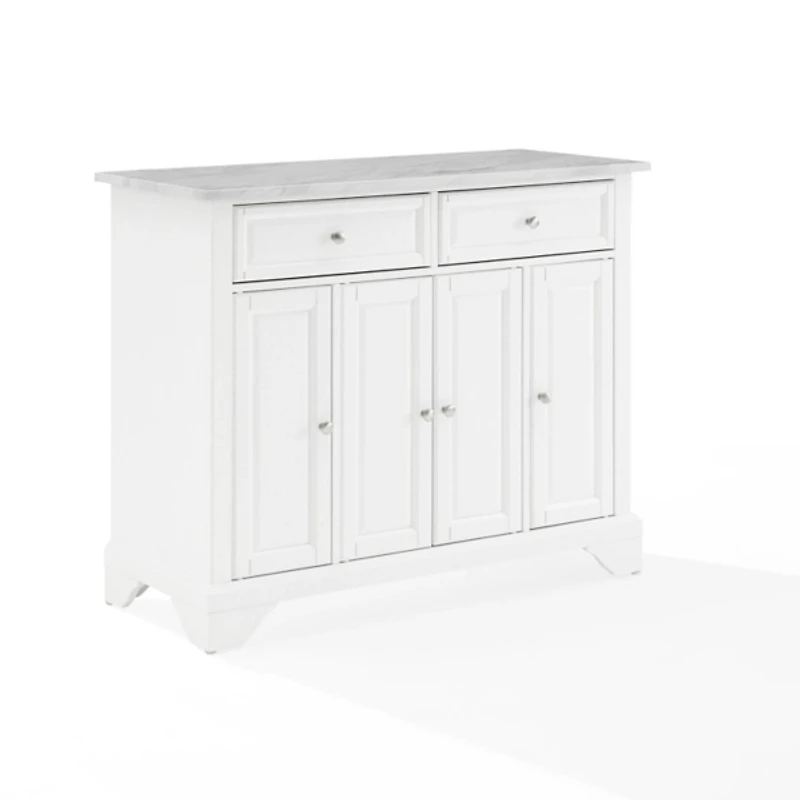 Gia All White Marble Kitchen Island