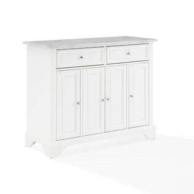 Gia All White Marble Kitchen Island