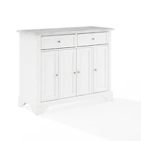 Gia All White Marble Kitchen Island