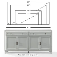 Gray Wood 4-Door Sideboard Cabinet