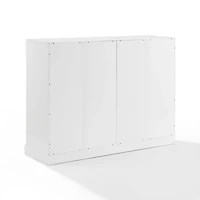 White Wood Panel 4-Door Cabinet