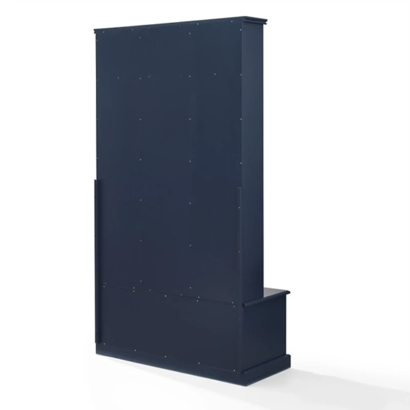 Navy Wood Storage Bench Hall Tree