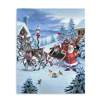 Santa Christmas Gifts Canvas Christmas Art Print