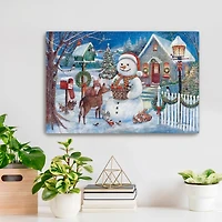 Winter Gathering Canvas Christmas Art Print