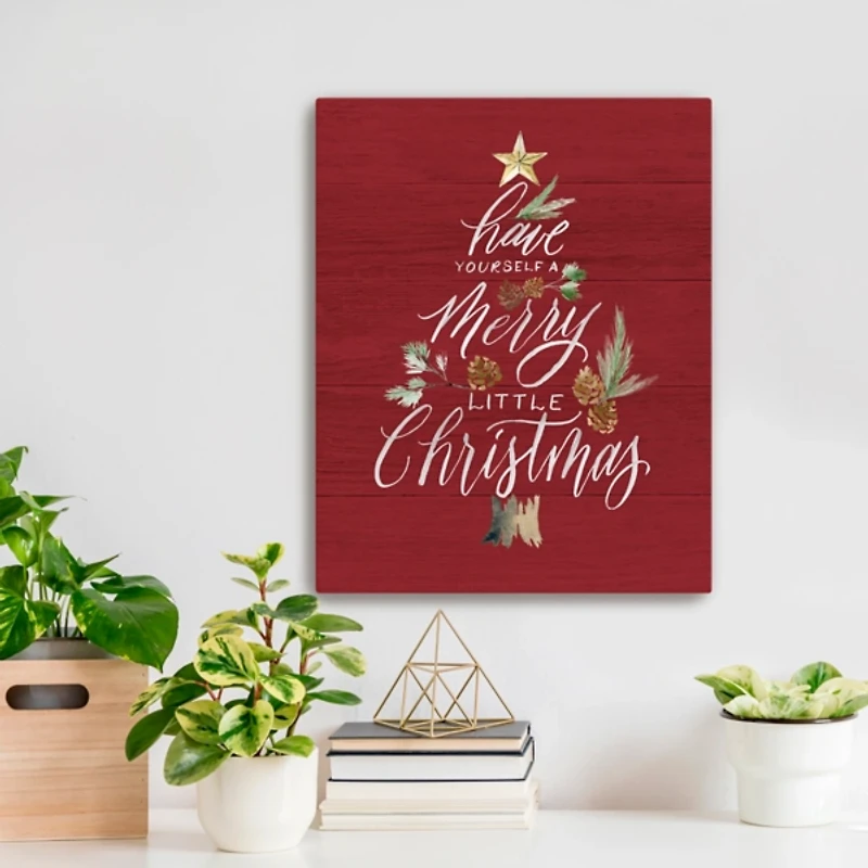 Red Merry Little Christmas Wall Plaque