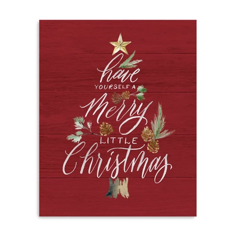 Red Merry Little Christmas Wall Plaque