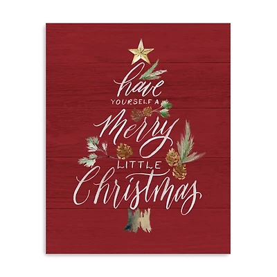 Red Merry Little Christmas Wall Plaque
