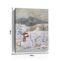 Snowman Canvas Christmas Art Print