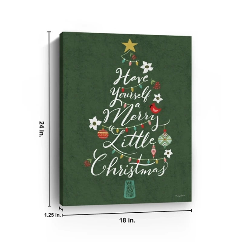 Green Merry Little Christmas Christmas Wall Plaque
