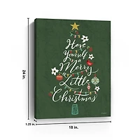 Green Merry Little Christmas Christmas Wall Plaque