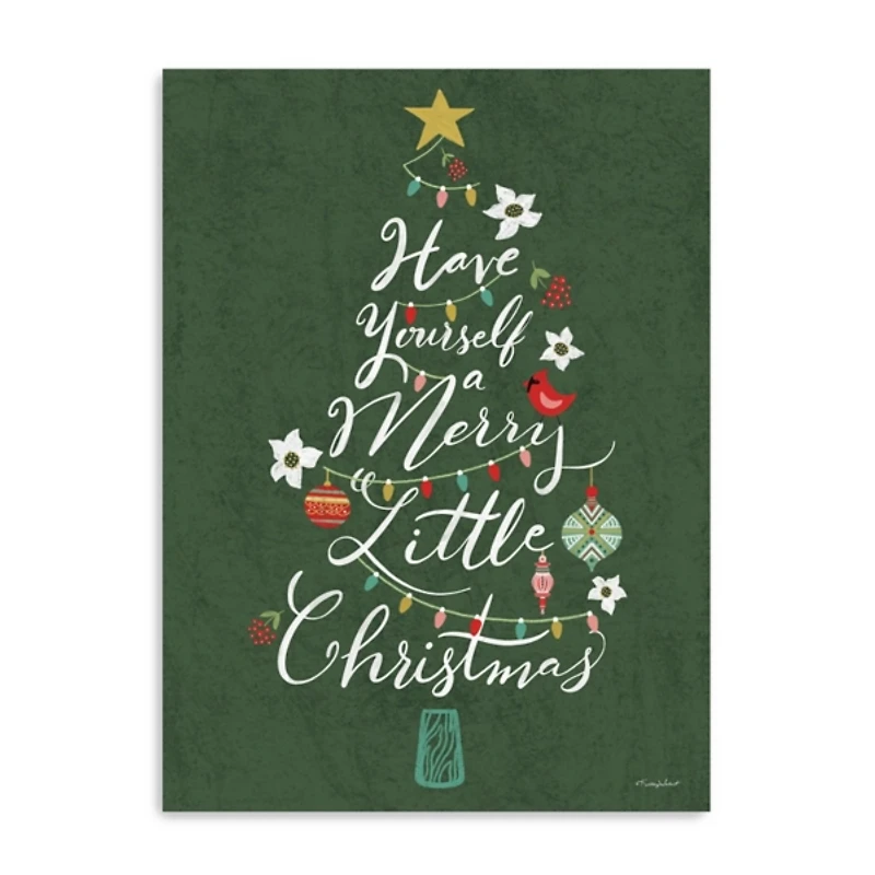 Green Merry Little Christmas Christmas Wall Plaque