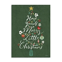 Green Merry Little Christmas Christmas Wall Plaque