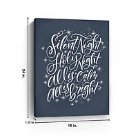 Blue Silent Night Christmas Wall Plaque