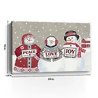 Snowman Peace Love Joy Christmas Wall Art