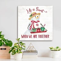 Snowman Life is Sweet Christmas Wall Plaque