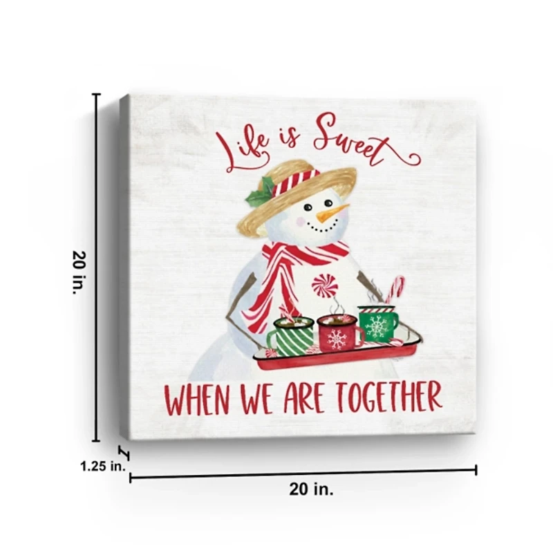 Snowman Life is Sweet Christmas Wall Plaque