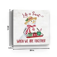 Snowman Life is Sweet Christmas Wall Plaque