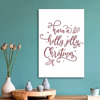 Holly Jolly Christmas Canvas Wall Plaque