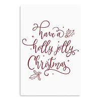 Holly Jolly Christmas Canvas Wall Plaque