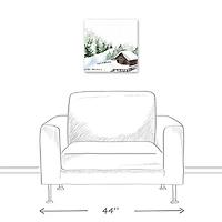 Winter Cabin Canvas Art Print