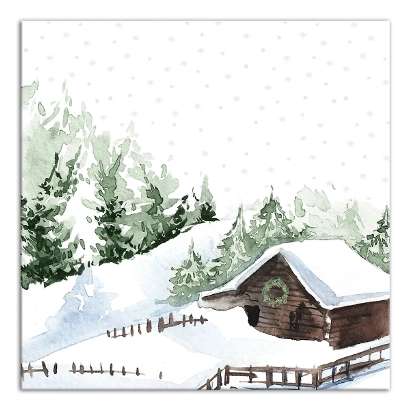 Winter Cabin Canvas Art Print