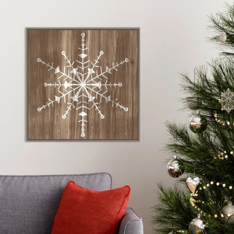 Wood Snowflake II Canvas Art Print