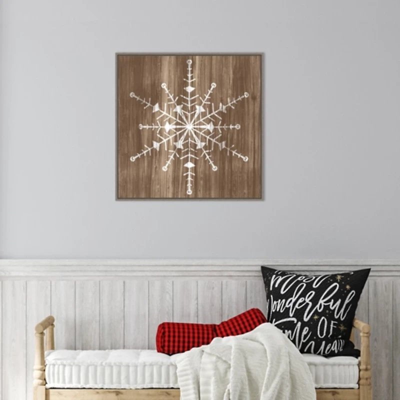 Wood Snowflake II Canvas Art Print