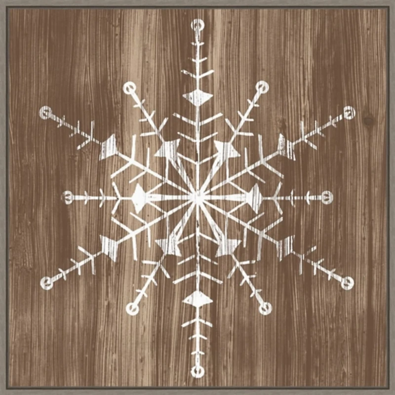 Wood Snowflake II Canvas Art Print
