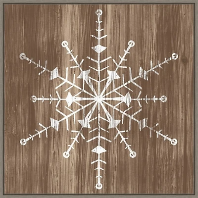 Wood Snowflake II Canvas Art Print