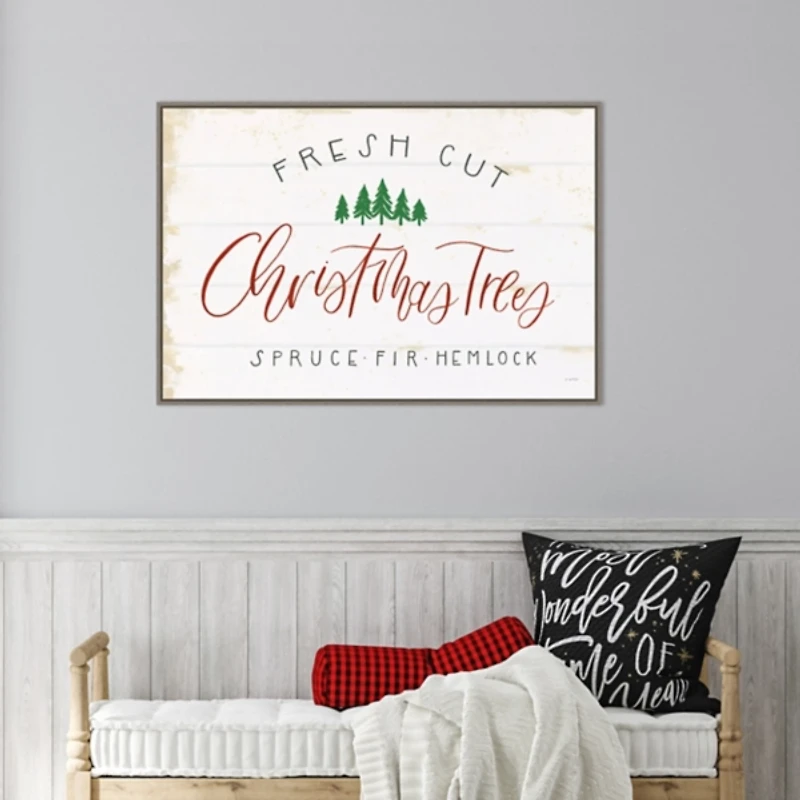 Fresh Cut Trees Framed Canvas Print
