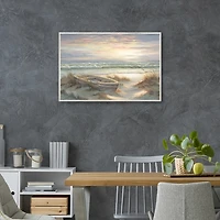 Old Rowboat on the Shore Framed Canvas Art Print