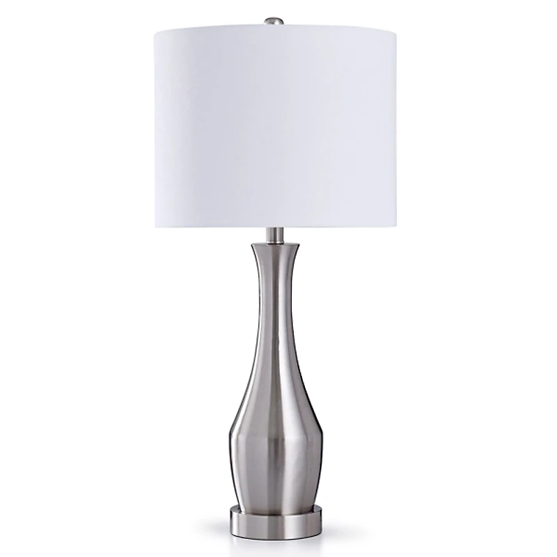 Silver Metal Taper Table Lamp