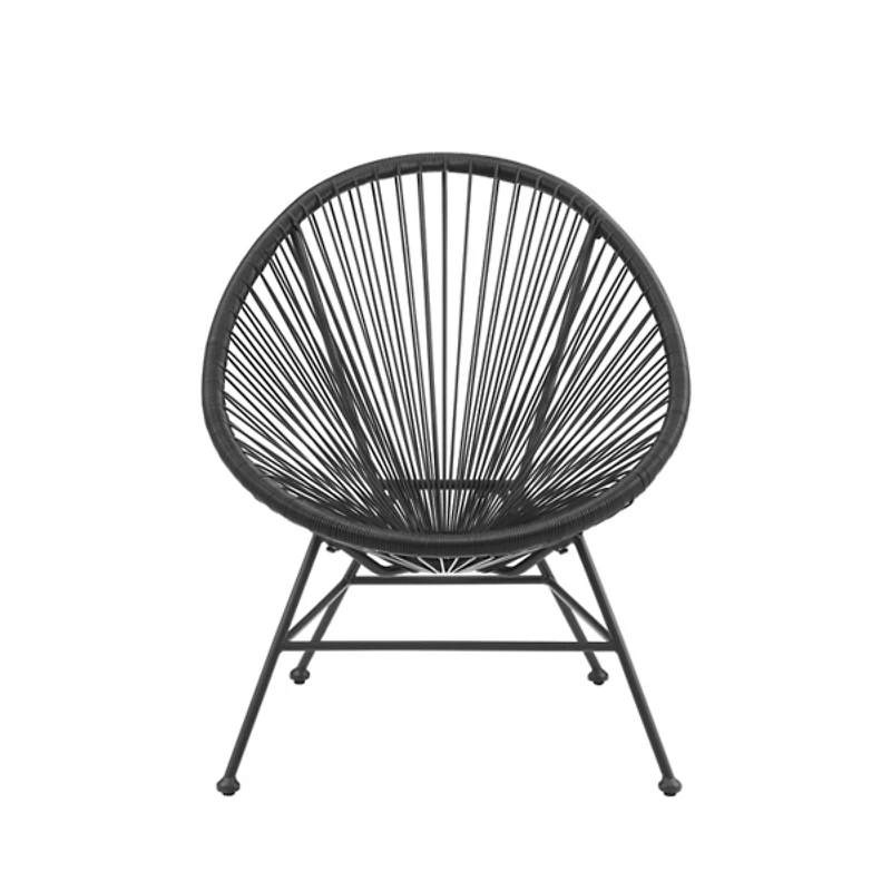 Black Metal Wicker Outdoor Chair