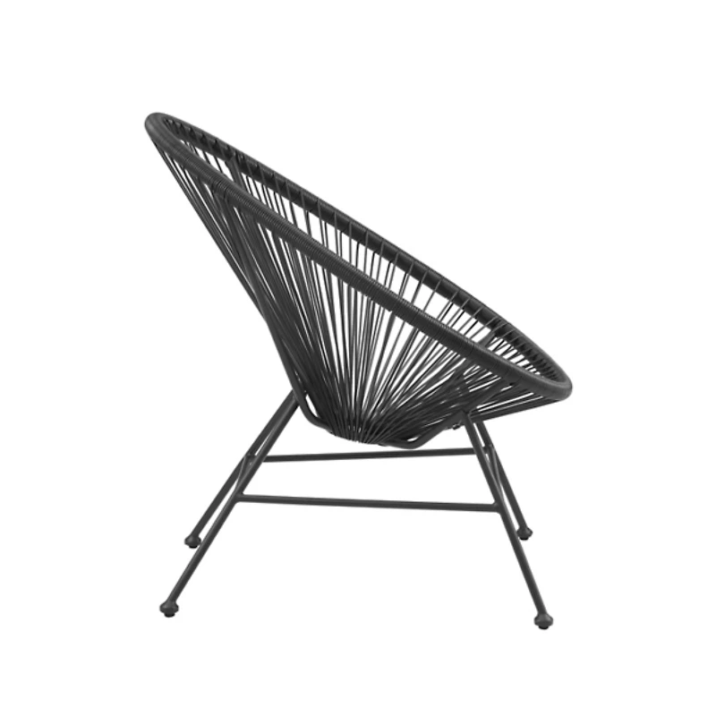 Black Metal Wicker Outdoor Chair