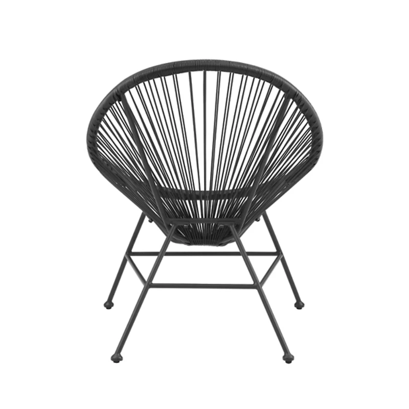 Black Metal Wicker Outdoor Chair
