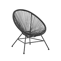Black Metal Wicker Outdoor Chair