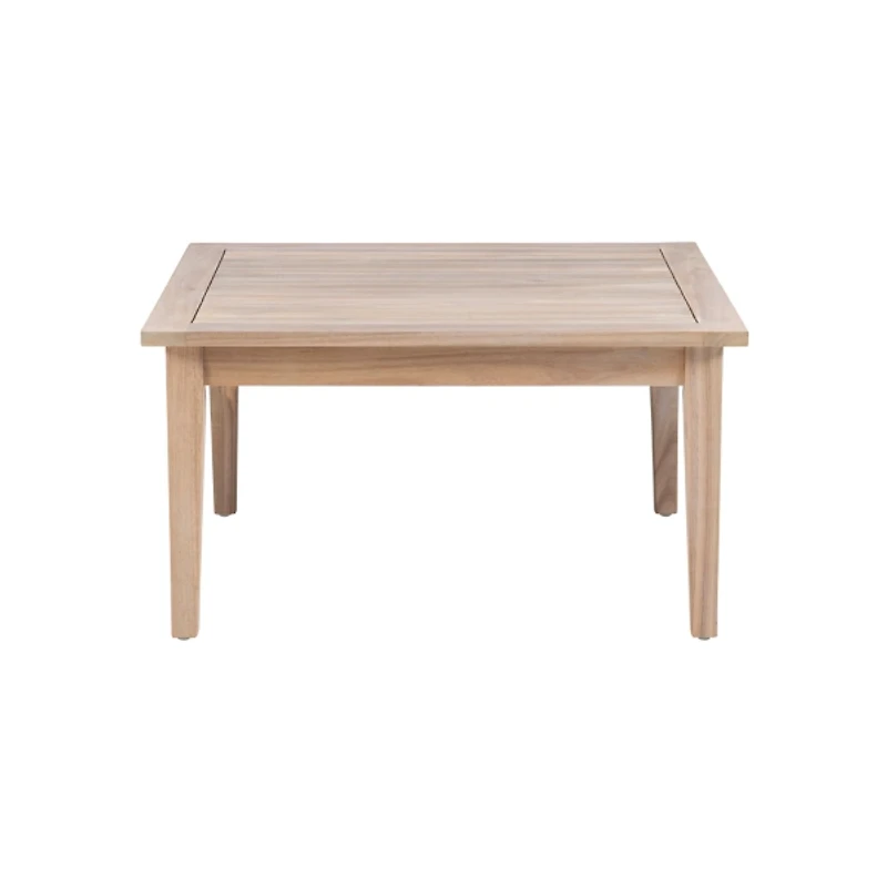 Square Natural Wood Slatted Outdoor Coffee Table