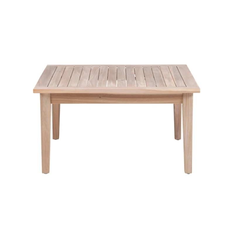 Square Natural Wood Slatted Outdoor Coffee Table